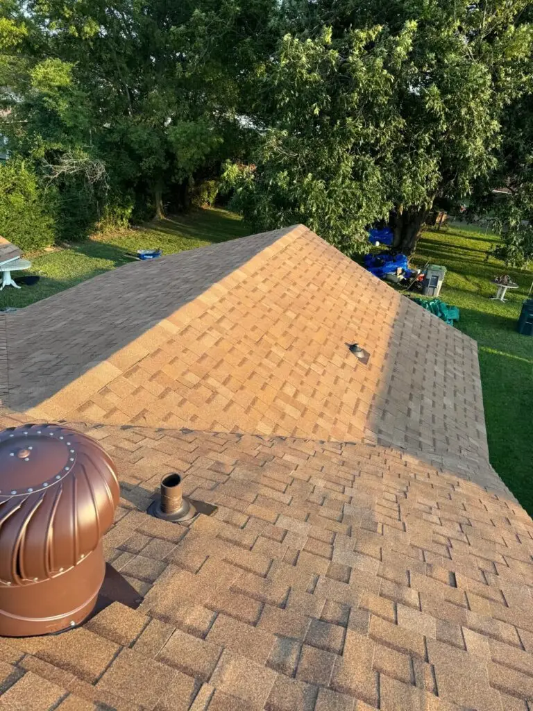 new roof and new brown whirly bird to match roof by no limit roofing